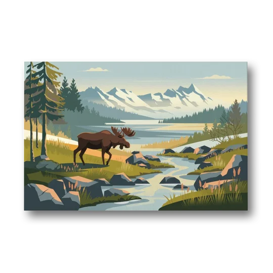 Anchorage Alaskan Wilderness - Canvas Wall Art - Front