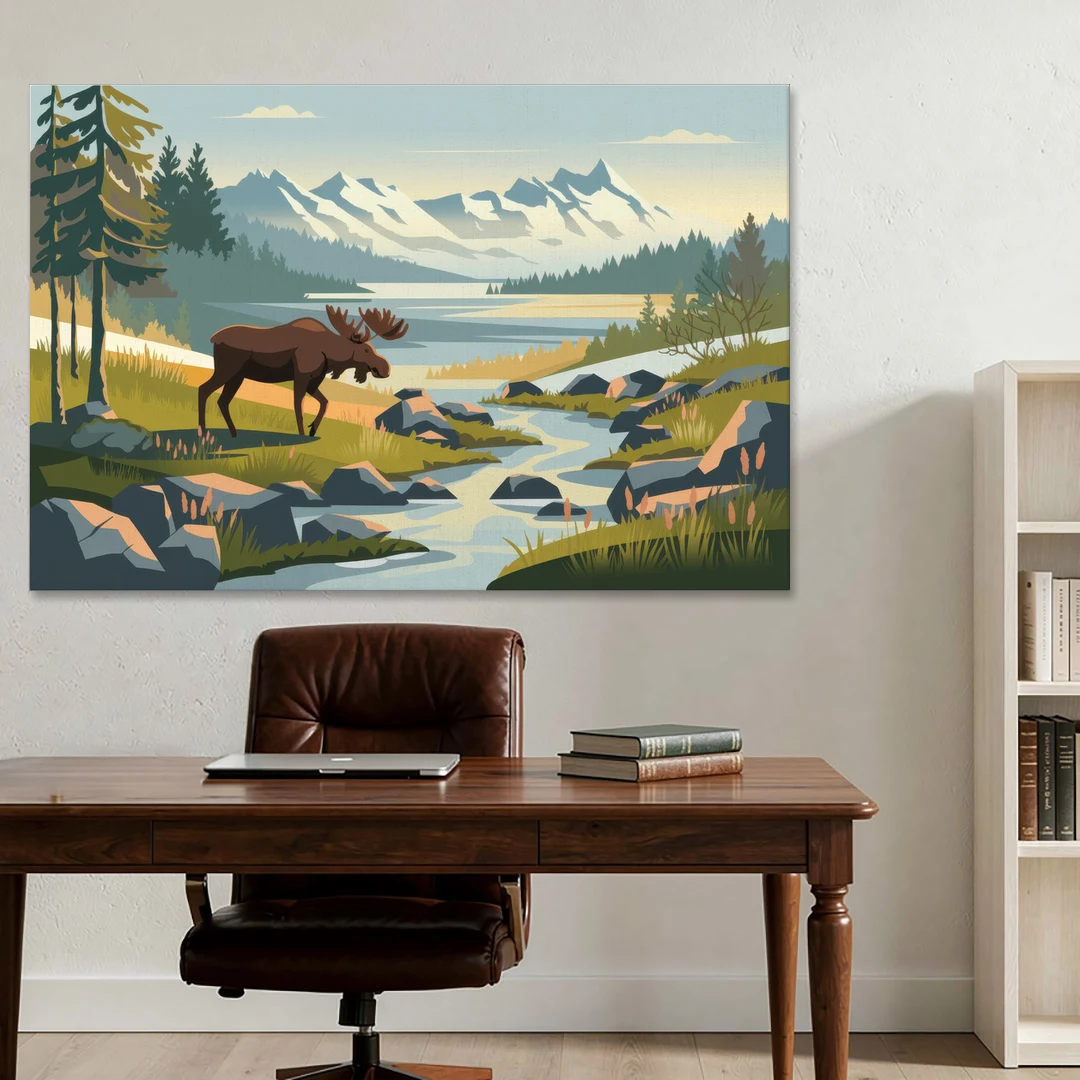 Anchorage Alaskan Wilderness - Canvas Wall Art - Office - 60x40
