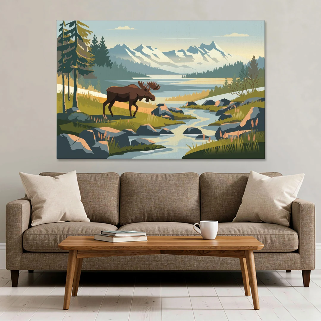 Anchorage Alaskan Wilderness - Canvas Wall Art - Sofa - 60x40