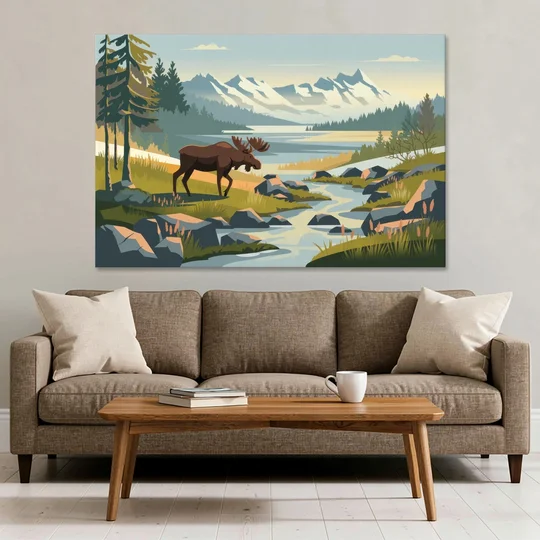 Anchorage Alaskan Wilderness - Canvas Wall Art - Sofa - 60x40