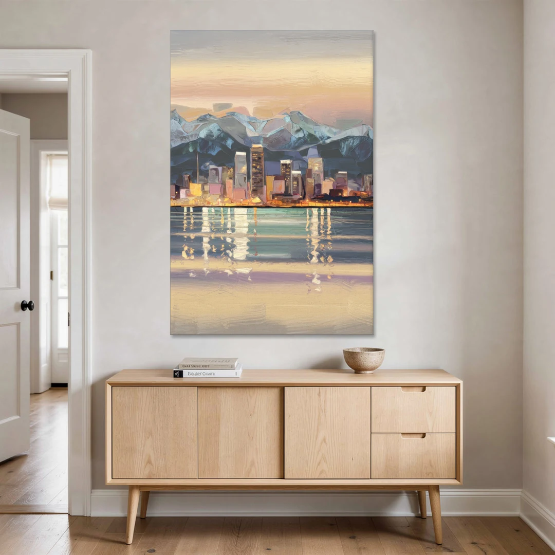 Anchorage Cityscape Reflection - Canvas Wall Art - Coffee Table - 40x60