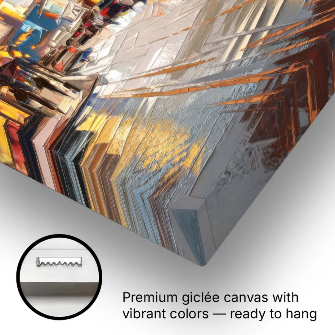 Anchorage Downtown Streets - Canvas Wall Art - Gallery Wrap Corner