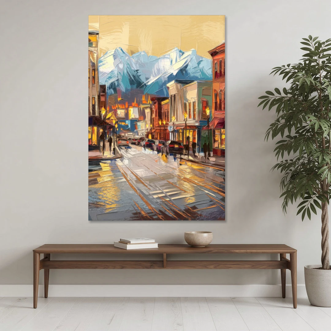 Anchorage Downtown Streets - Canvas Wall Art - Coffee Table - 40x60
