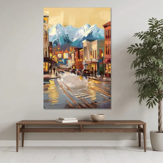 Anchorage Downtown Streets - Canvas Wall Art - Coffee Table - 40x60