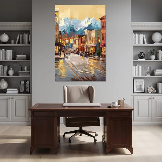Anchorage Downtown Streets - Canvas Wall Art - Office - 40x60
