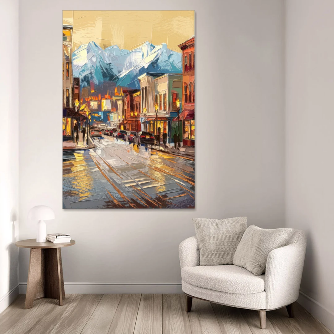 Anchorage Downtown Streets - Canvas Wall Art - Sofa - 40x60