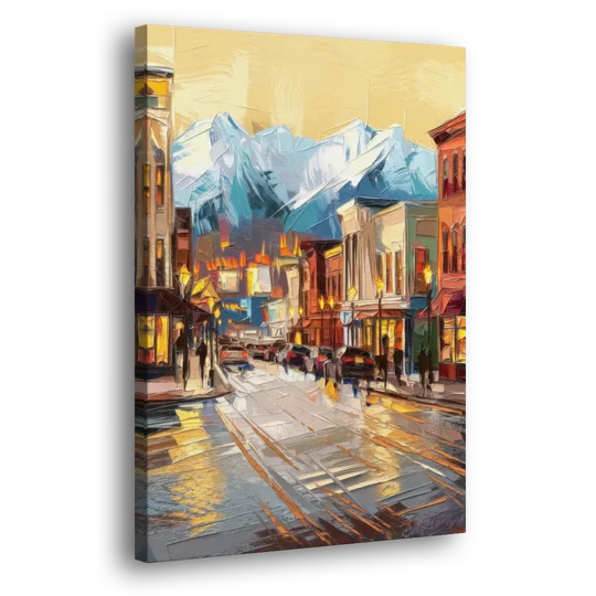 Anchorage Downtown Streets - Canvas Wall Art - Side