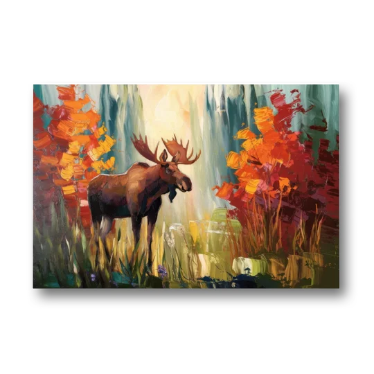 Anchorage Moose In The Wild - Canvas Wall Art - Front