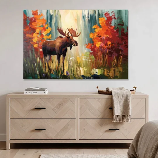 Anchorage Moose In The Wild - Canvas Wall Art - Coffee Table - 60x40