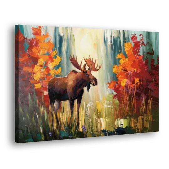 Anchorage Moose In The Wild - Canvas Wall Art - Side