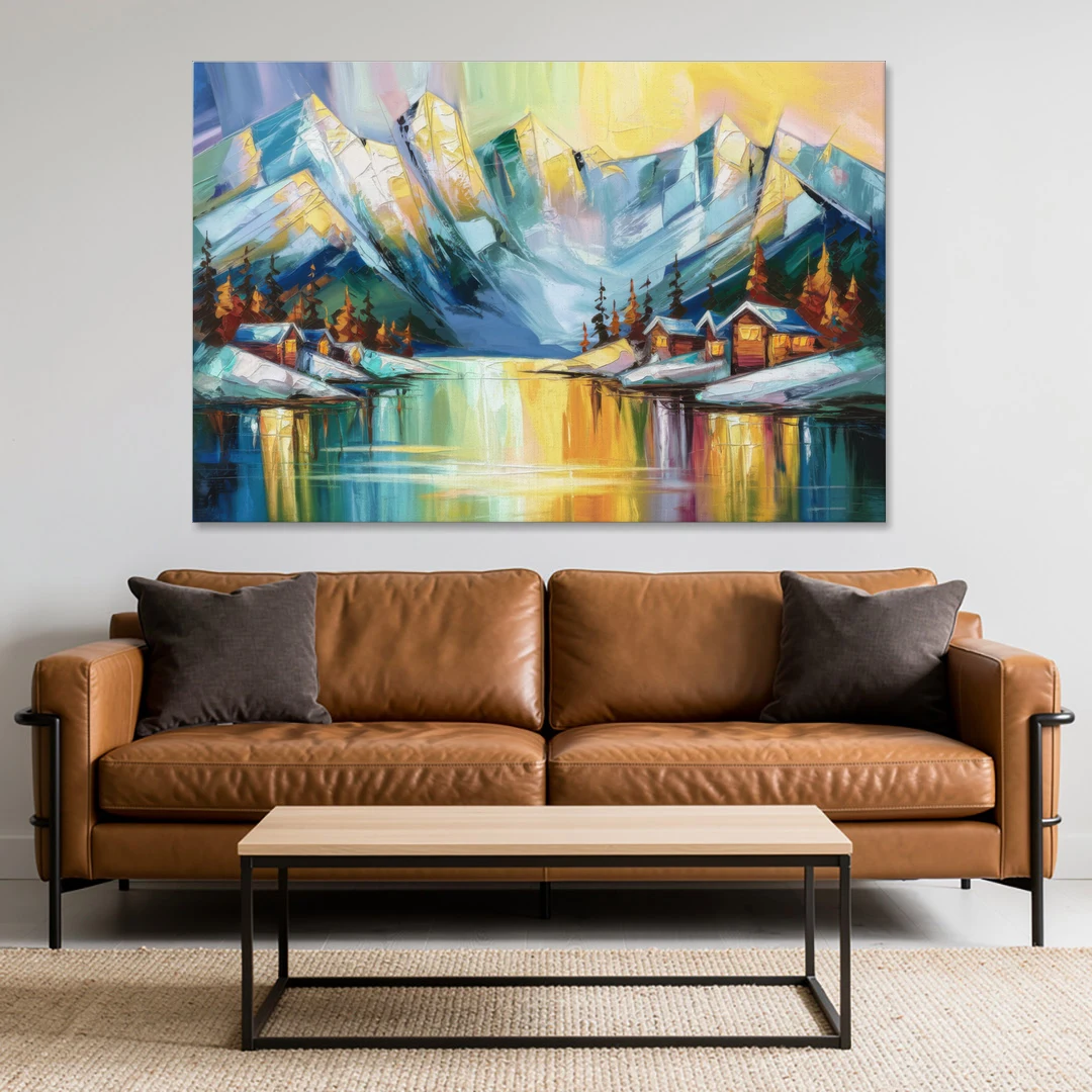 Anchorage Mountain Views - Canvas Wall Art - Sofa - 60x40