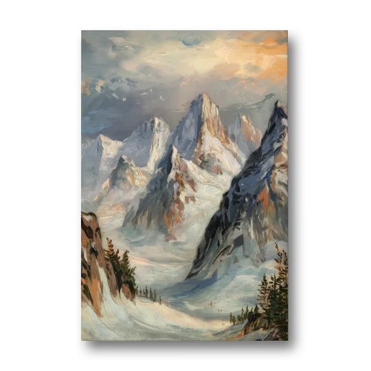 Anchorage Snowy Peaks - Canvas Wall Art - Front