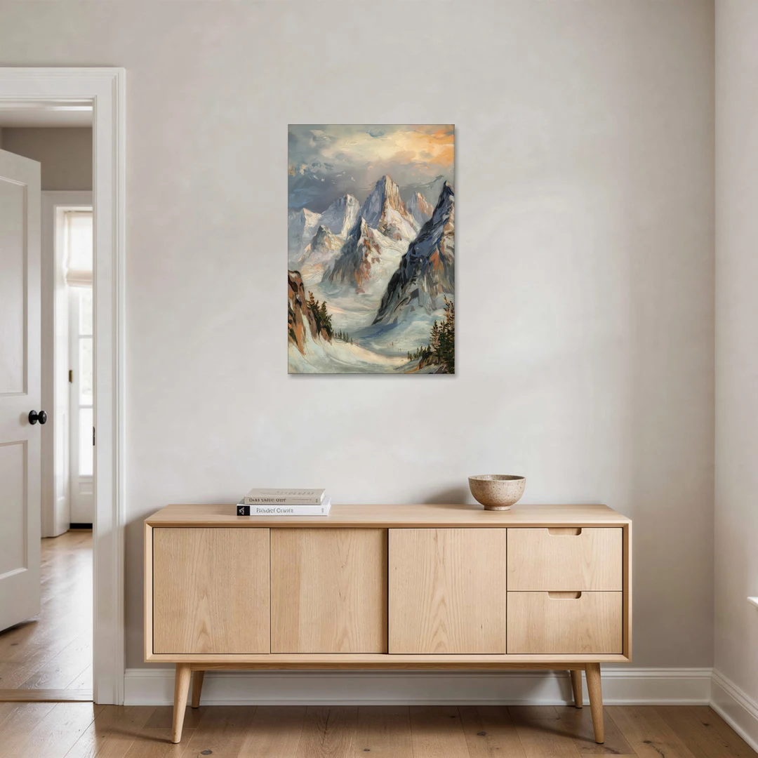 Anchorage Snowy Peaks - Canvas Wall Art - Coffee Table - 24x36