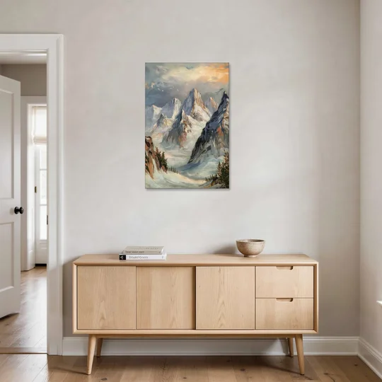 Anchorage Snowy Peaks - Canvas Wall Art - Coffee Table - 24x36