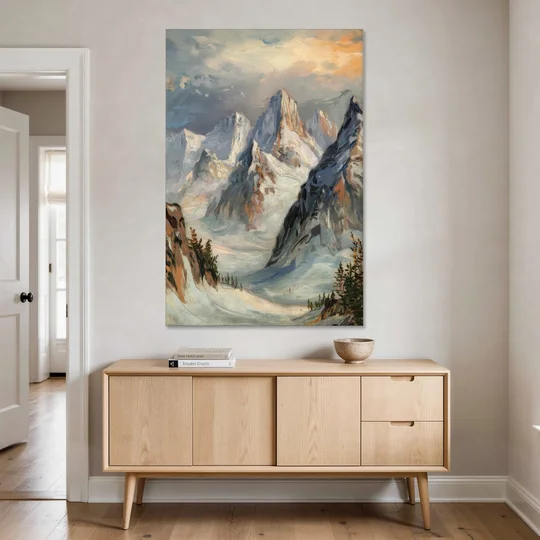 Anchorage Snowy Peaks - Canvas Wall Art - Coffee Table - 40x60