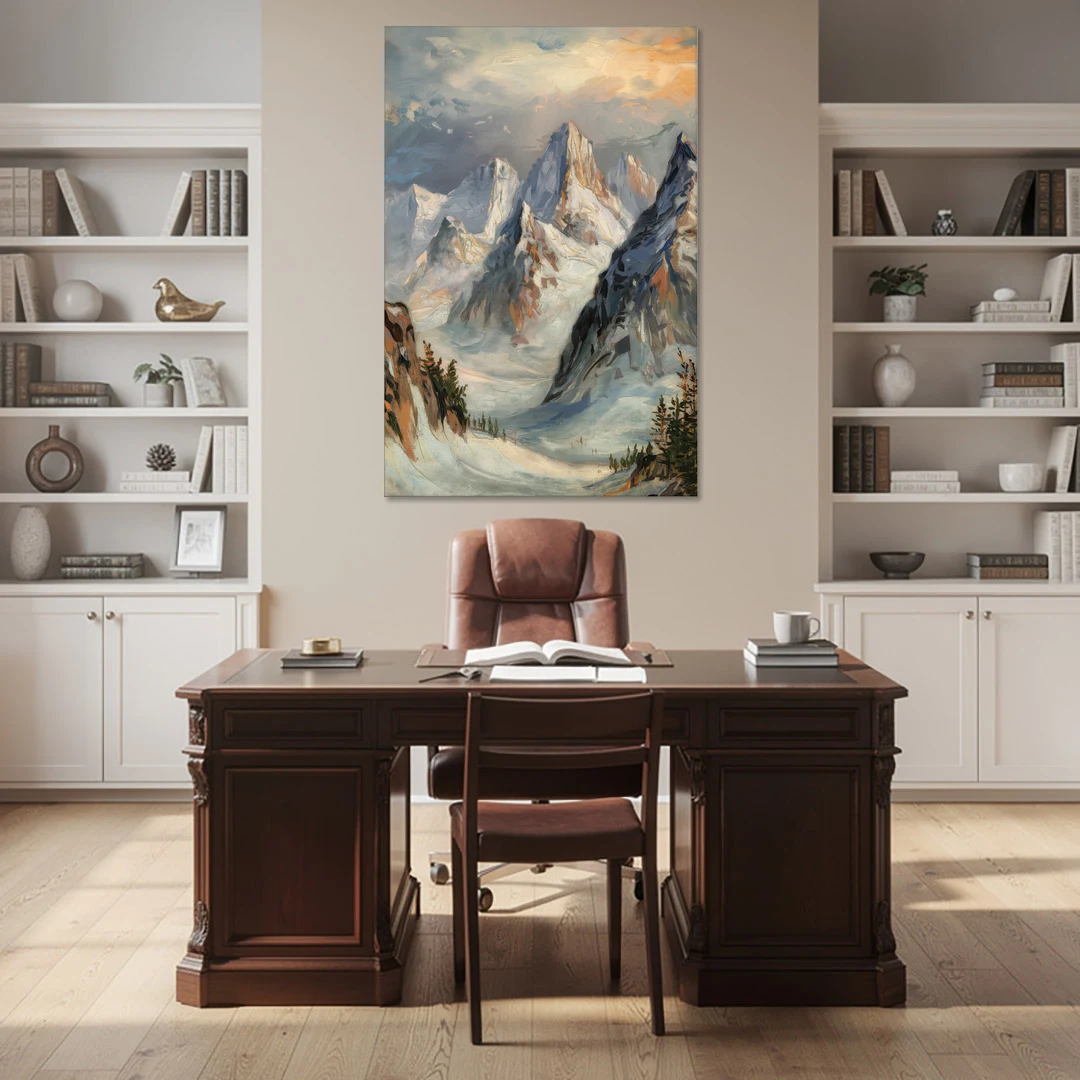Anchorage Snowy Peaks - Canvas Wall Art - Office - 40x60