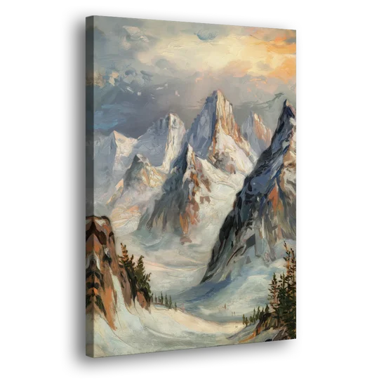 Anchorage Snowy Peaks - Canvas Wall Art - Side