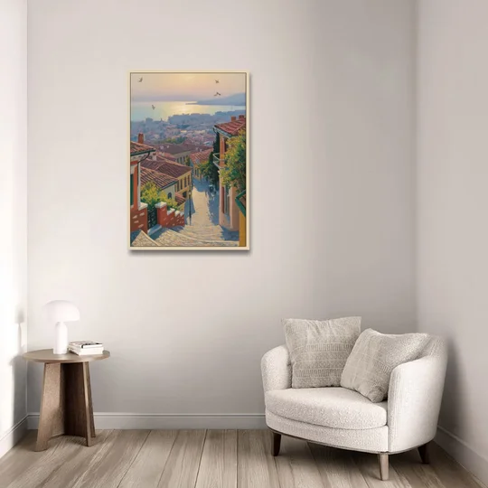 Ano Poli Views - Oak Framed Canvas Wall Art - Sofa - 24x36
