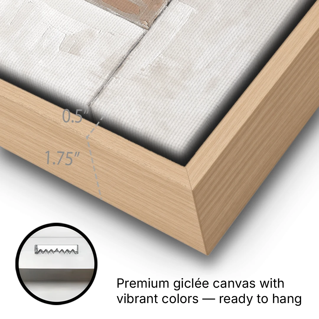 Arch Wall Art of a Brick Dust Niche - Oak Framed Canvas Wall Art - Gallery Wrap Corner