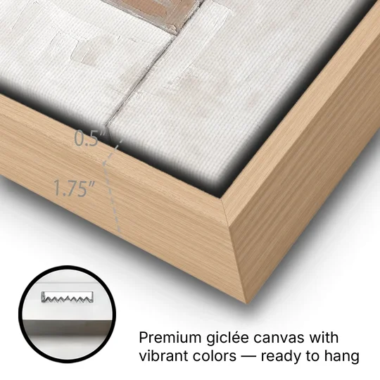 Arch Wall Art of a Brick Dust Niche - Oak Framed Canvas Wall Art - Gallery Wrap Corner