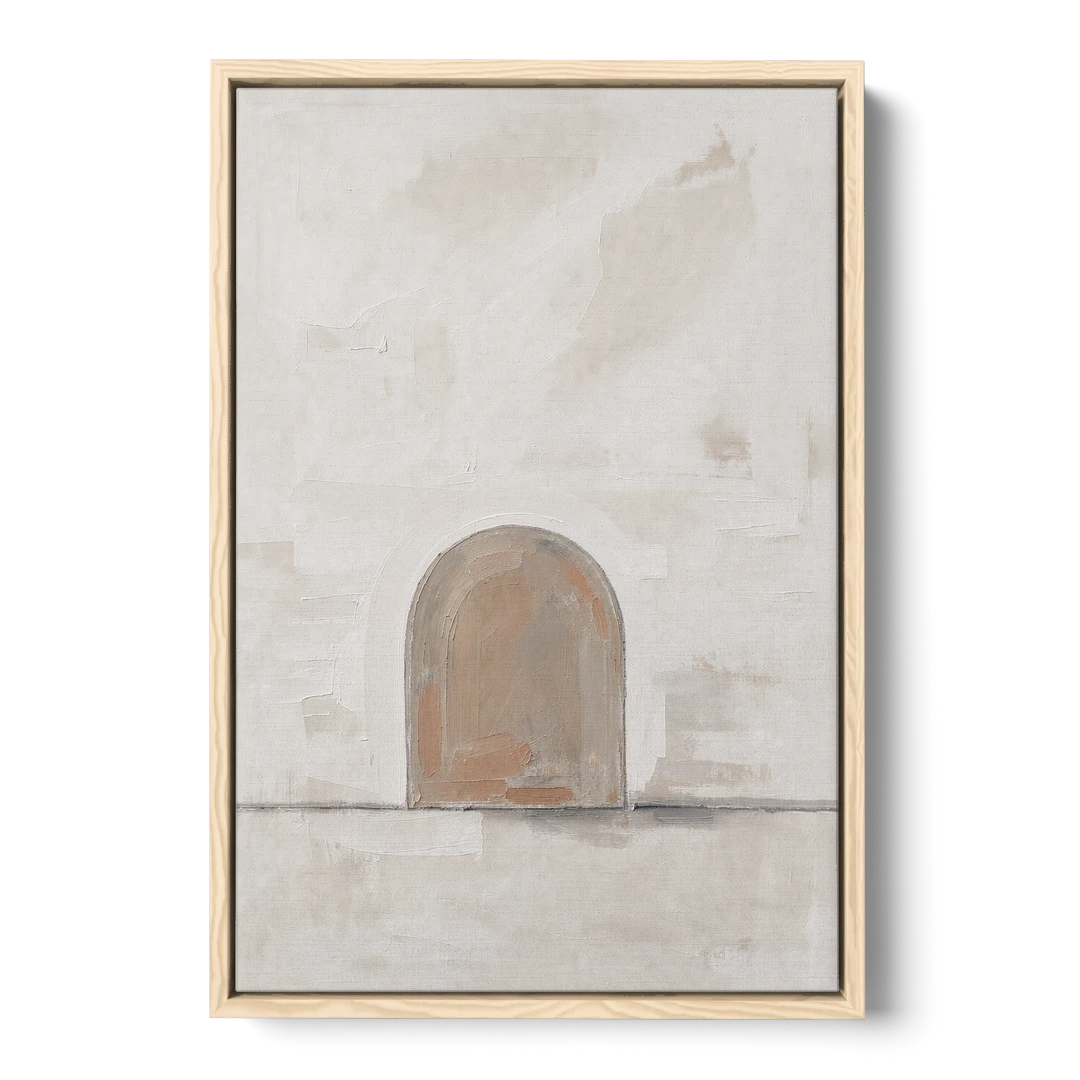 Arch Wall Art of a Brick Dust Niche - Oak Framed Canvas Wall Art - Front