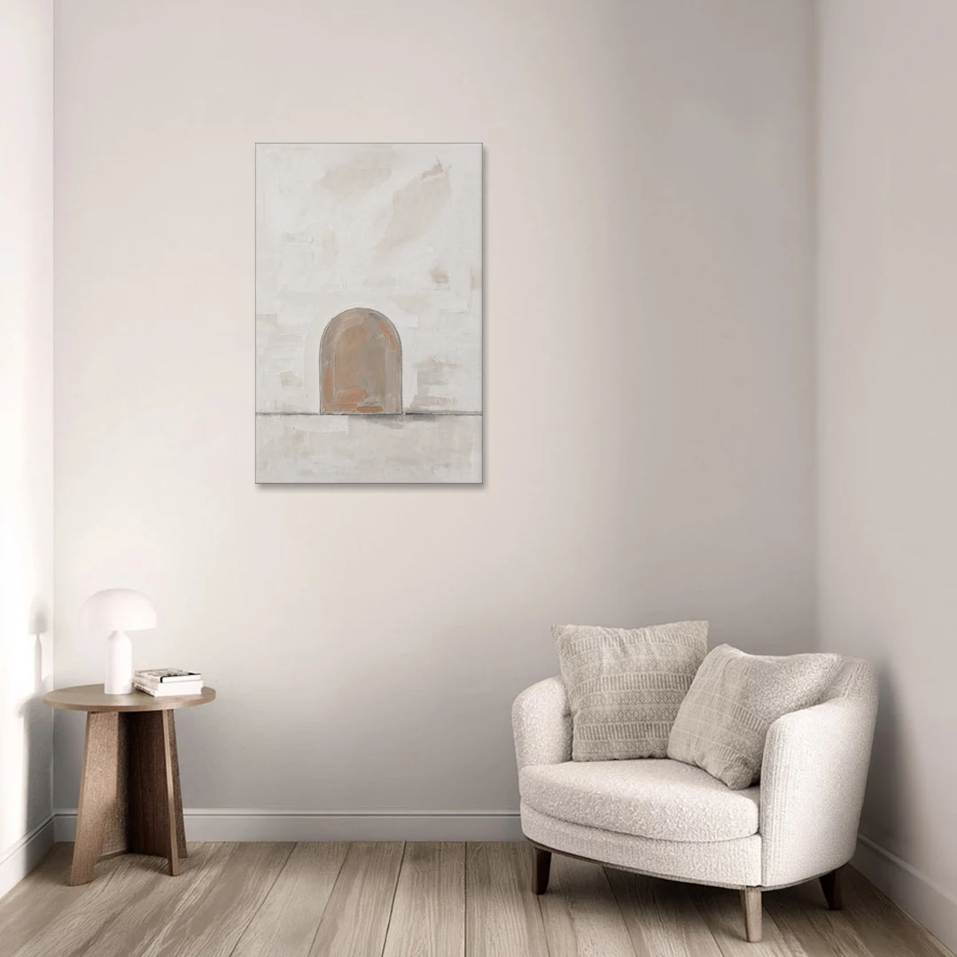 Arch Wall Art of a Brick Dust Niche - Canvas Wall Art - Sofa - 24x36
