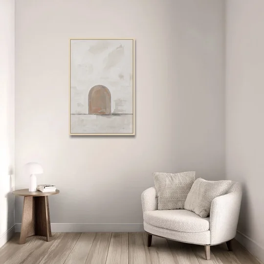 Arch Wall Art of a Brick Dust Niche - Oak Framed Canvas Wall Art - Sofa - 24x36