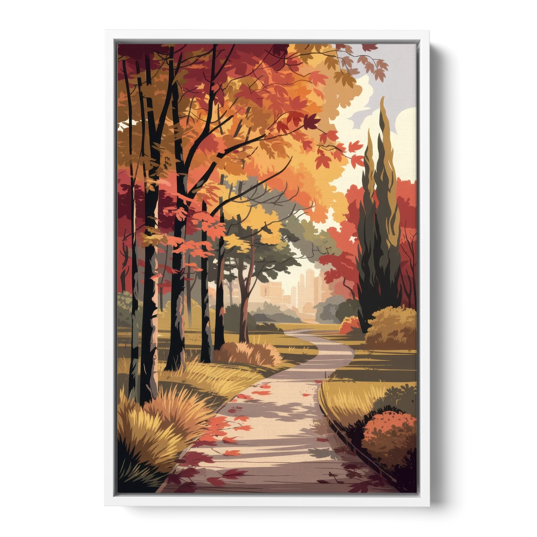 Arlington Autumn Colors - White Framed Canvas Wall Art - Front