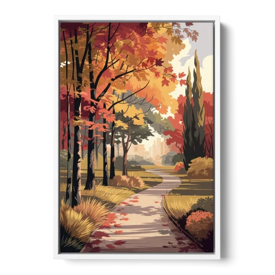 Arlington Autumn Colors - White Framed Canvas Wall Art - Front