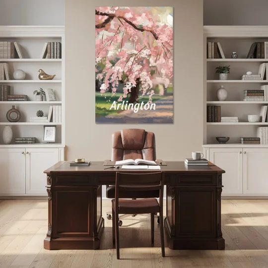 Arlington Cherry Blossoms - Canvas Wall Art - Office - 40x60