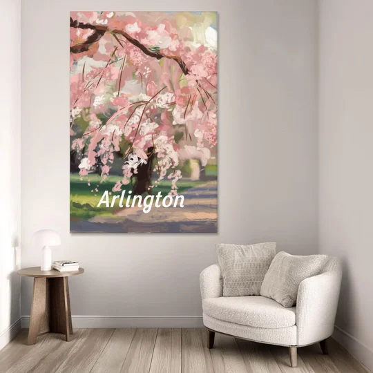 Arlington Cherry Blossoms - Canvas Wall Art - Sofa - 40x60