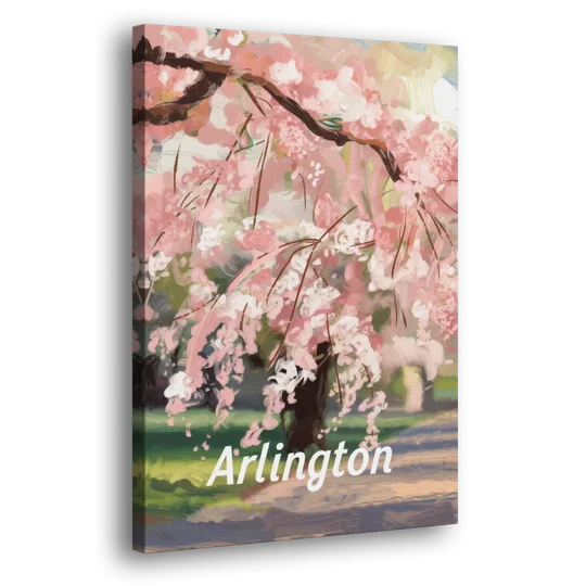 Arlington Cherry Blossoms - Canvas Wall Art - Side