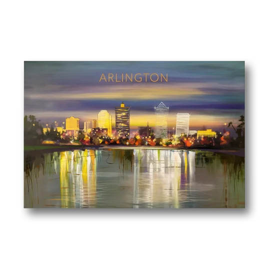 Arlington Cityscape Reflection - Canvas Wall Art - Front