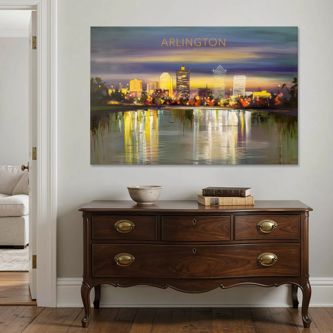Arlington Cityscape Reflection - Canvas Wall Art - Coffee Table - 60x40