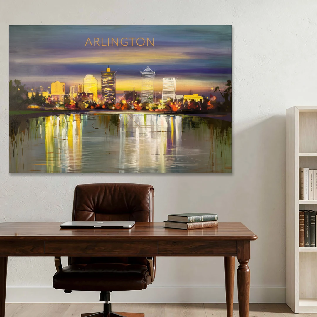 Arlington Cityscape Reflection - Canvas Wall Art - Office - 60x40