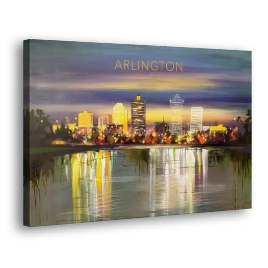 Arlington Cityscape Reflection - Canvas Wall Art - Side