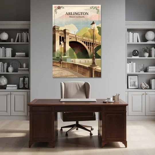 Arlington Historic Landmarks - Canvas Wall Art - Office - 40x60