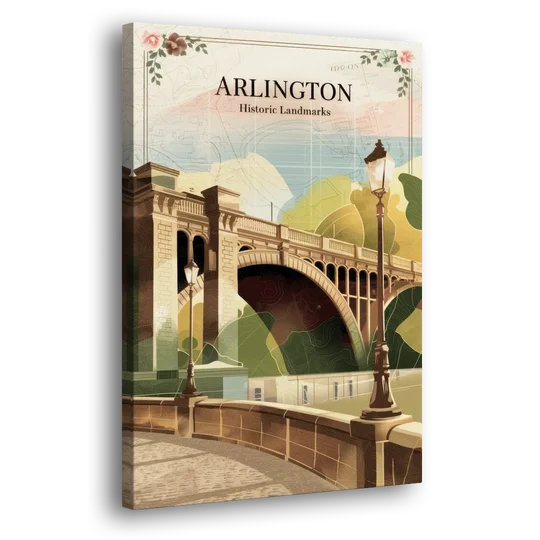 Arlington Historic Landmarks - Canvas Wall Art - Side