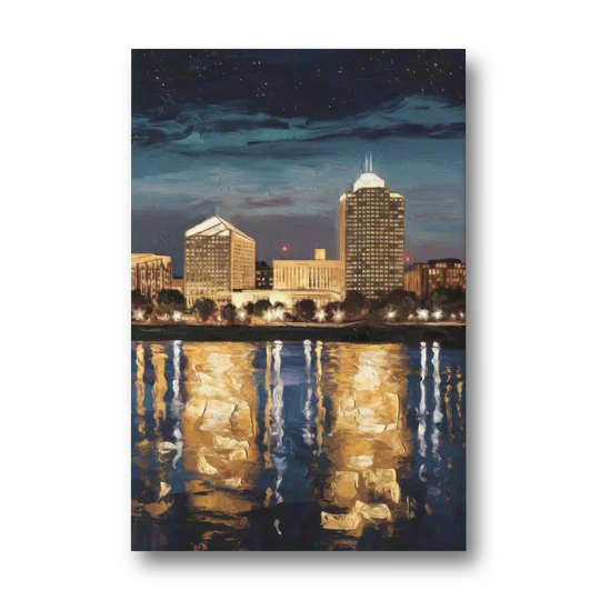 Arlington Night Lights - Canvas Wall Art - Front