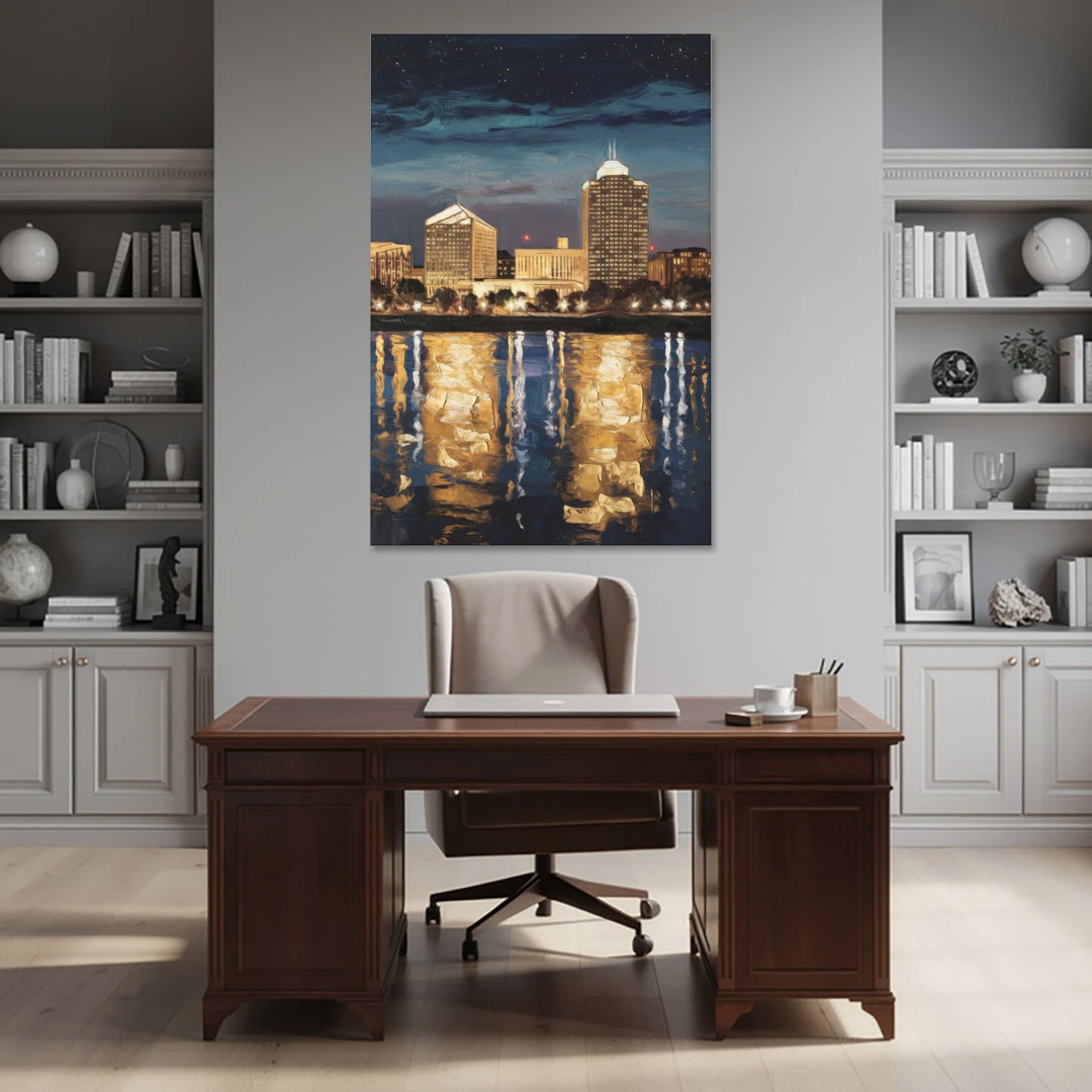 Arlington Night Lights - Canvas Wall Art - Office - 40x60