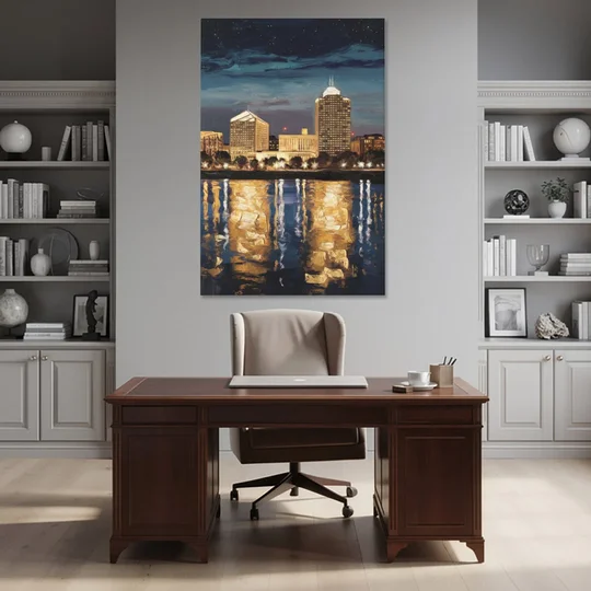 Arlington Night Lights - Canvas Wall Art - Office - 40x60