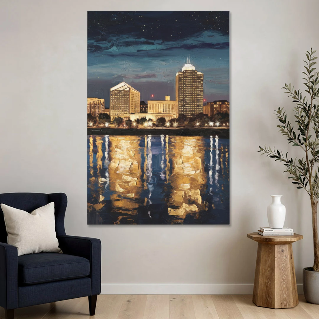 Arlington Night Lights - Canvas Wall Art - Sofa - 40x60