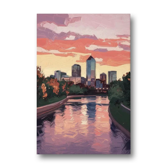 Arlington Skyline Sunset - Canvas Wall Art - Front