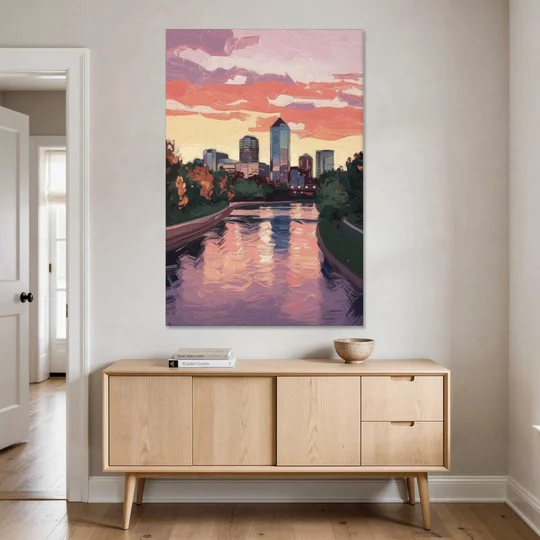 Arlington Skyline Sunset - Canvas Wall Art - Coffee Table - 40x60