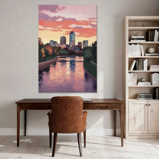 Arlington Skyline Sunset - Canvas Wall Art - Office - 40x60