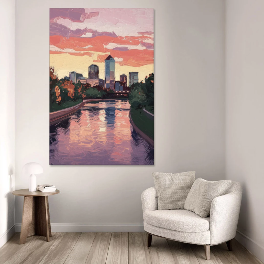Arlington Skyline Sunset - Canvas Wall Art - Sofa - 40x60