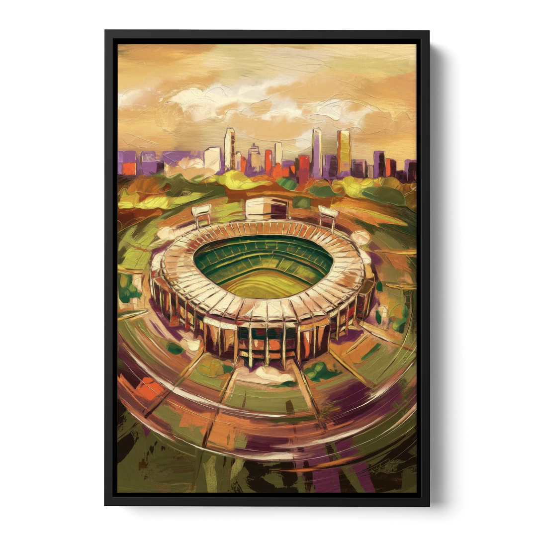 Arlington Stadium View - Black Framed Canvas Wall Art - Front