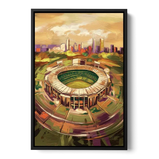 Arlington Stadium View - Black Framed Canvas Wall Art - Front