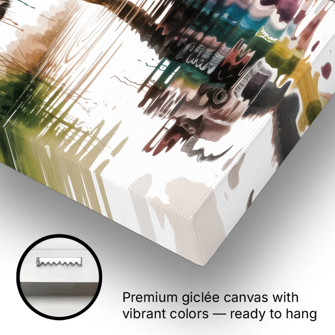 Artistic Water Buffalo in Habitat - Canvas Wall Art - Gallery Wrap Corner