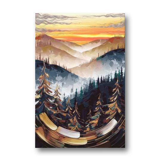 Asheville Blue Ridge Sunset - Canvas Wall Art - Front